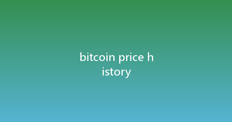 bitcoin price history 