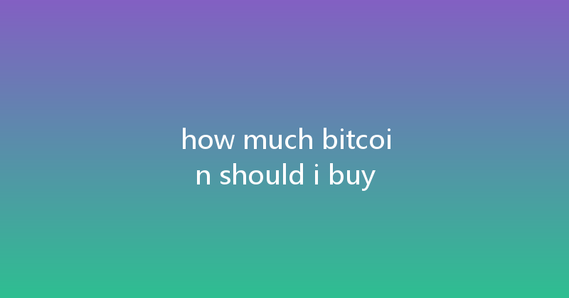 how much bitcoin should i buy 